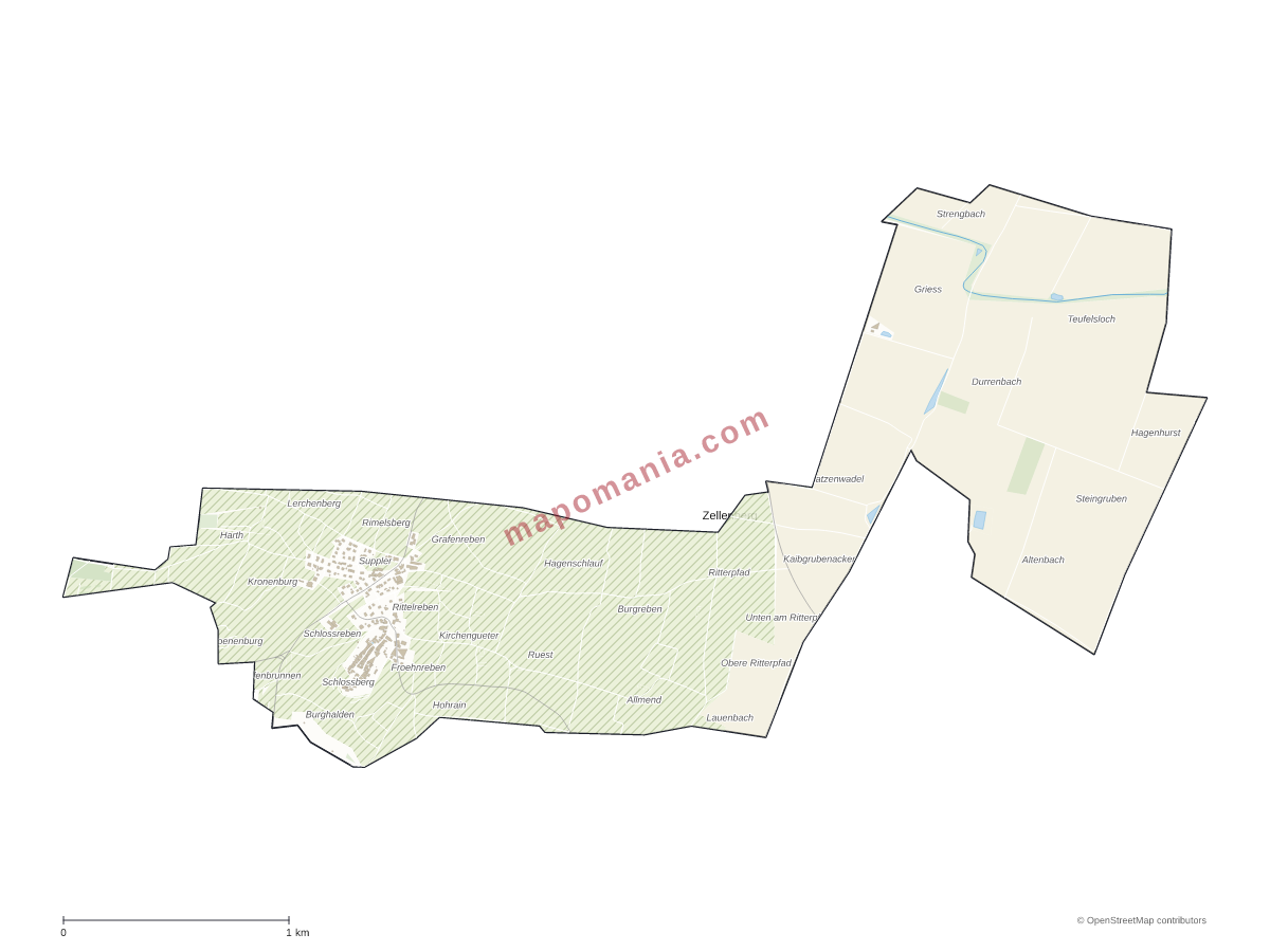 Carte de Zellenberg à personnaliser