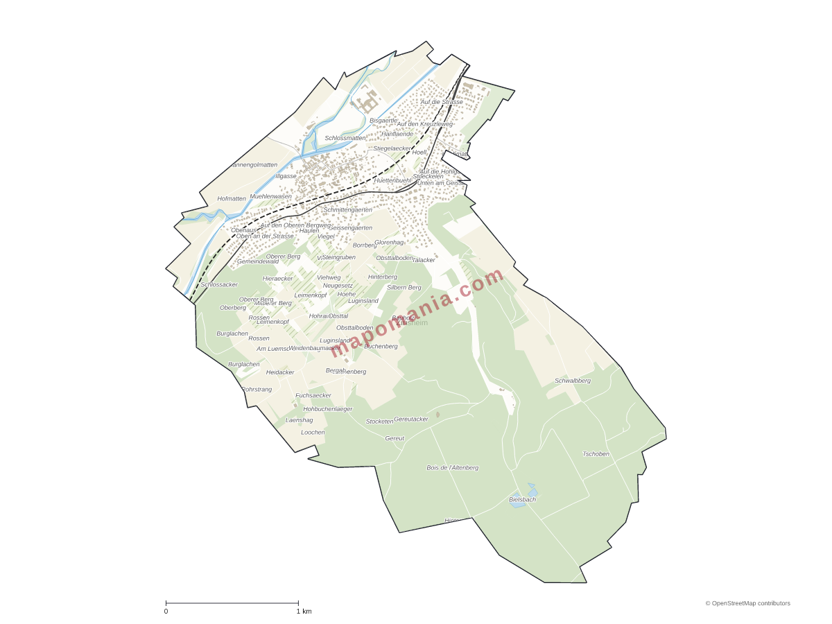 Carte de Zillisheim à personnaliser