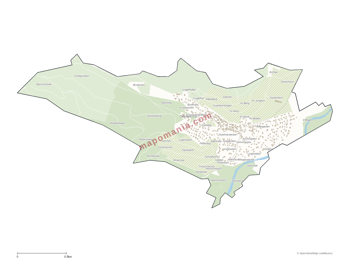 Carte de Zimmerbach à personnaliser