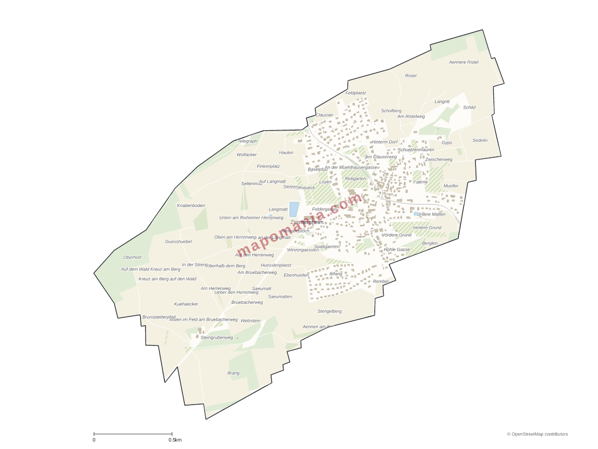 Carte de Zimmersheim à personnaliser