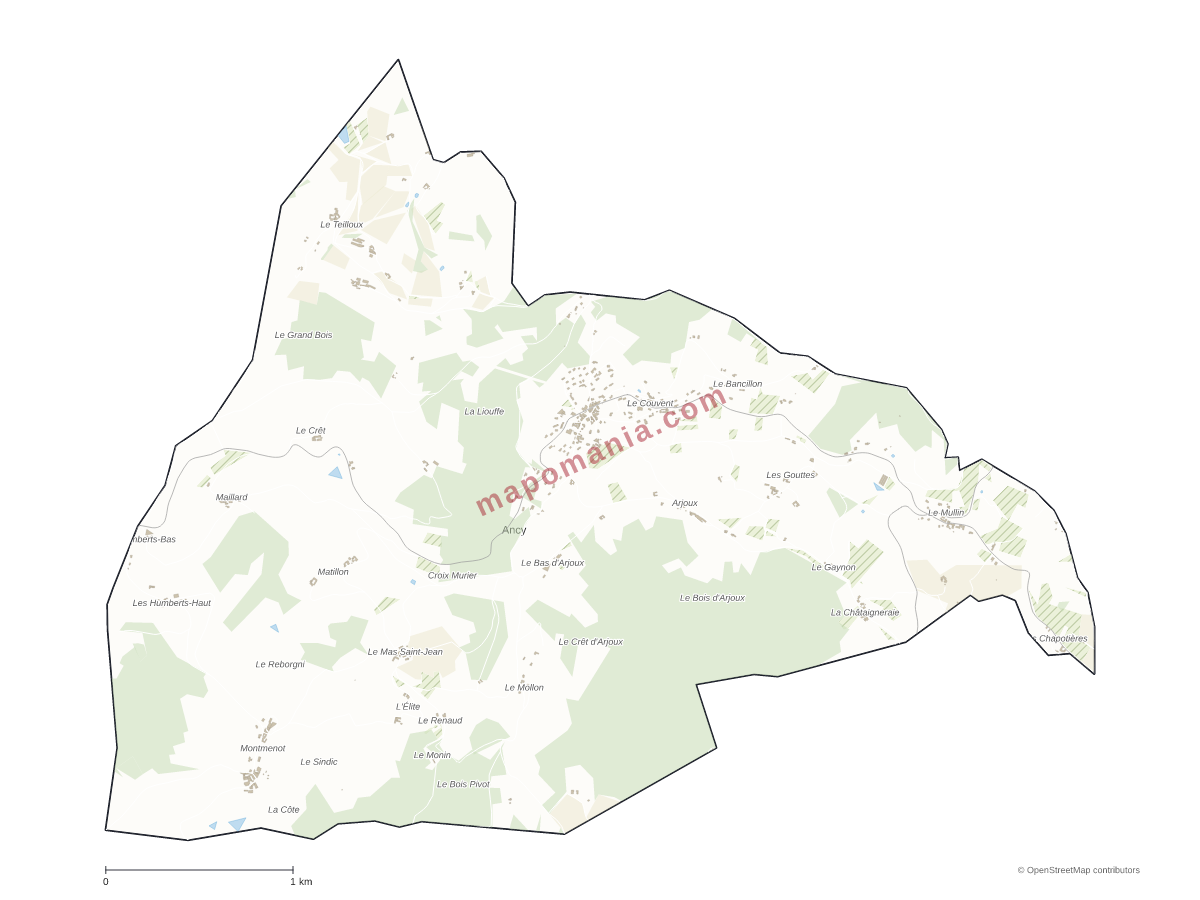 Carte de Ancy à personnaliser