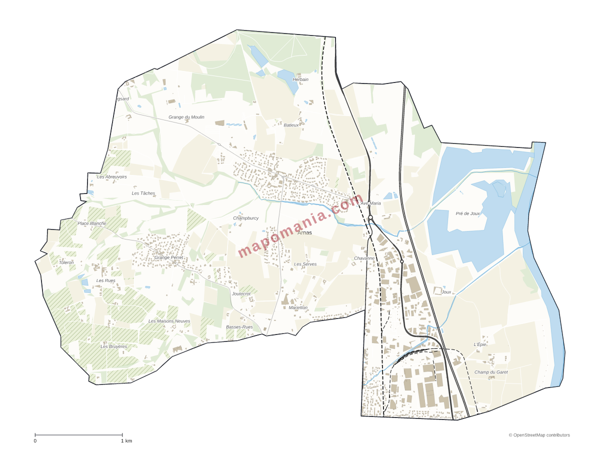 Carte de Arnas à personnaliser