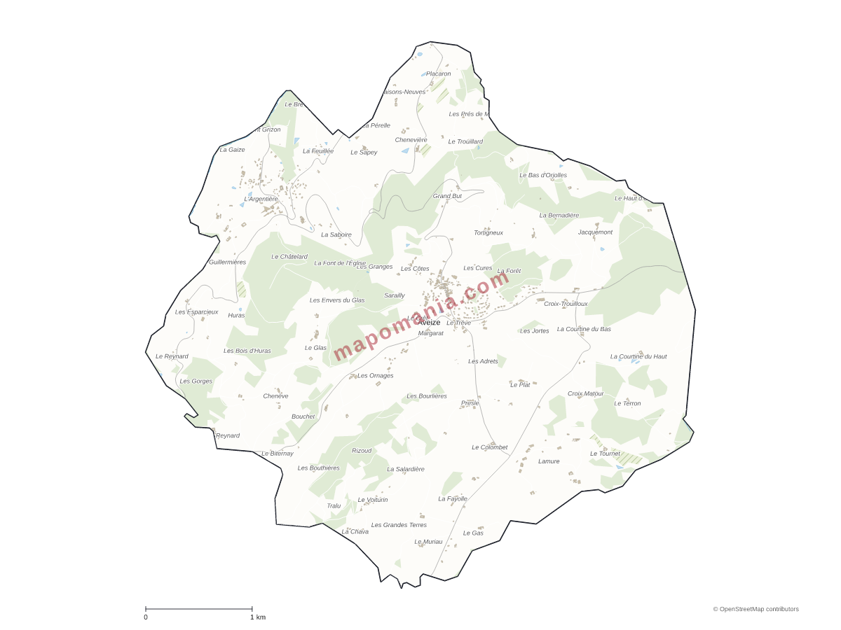 Carte de Aveize à personnaliser