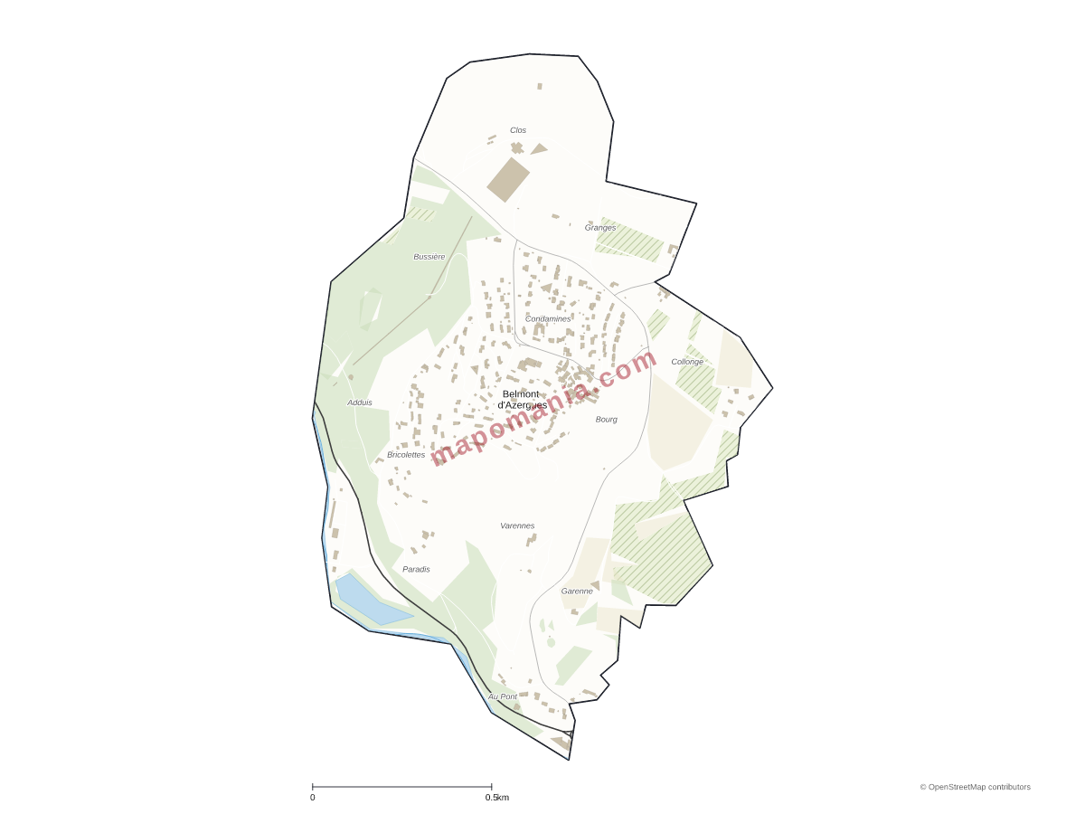 Carte de Belmont-d'Azergues à personnaliser