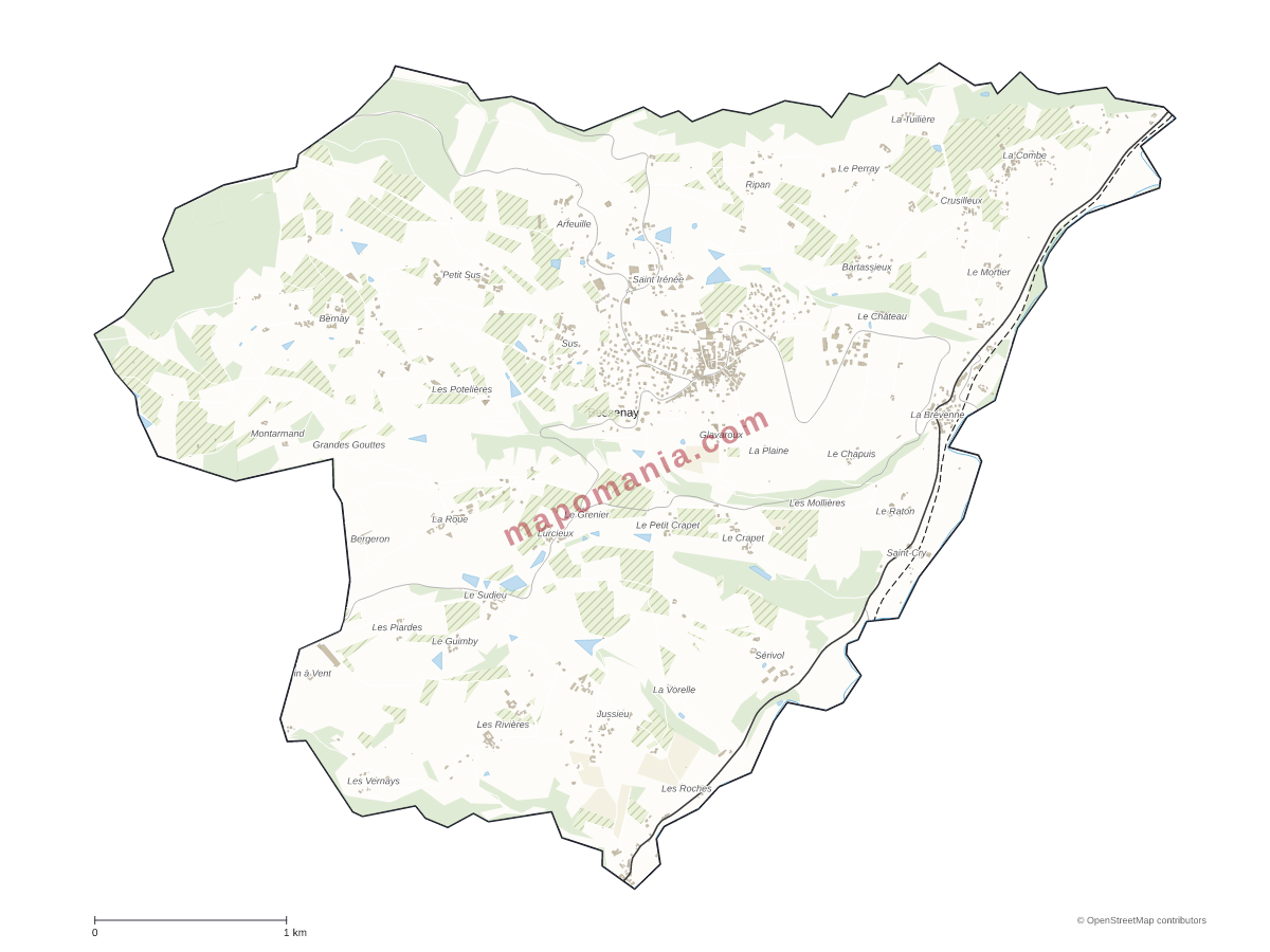 Carte de Bessenay à personnaliser
