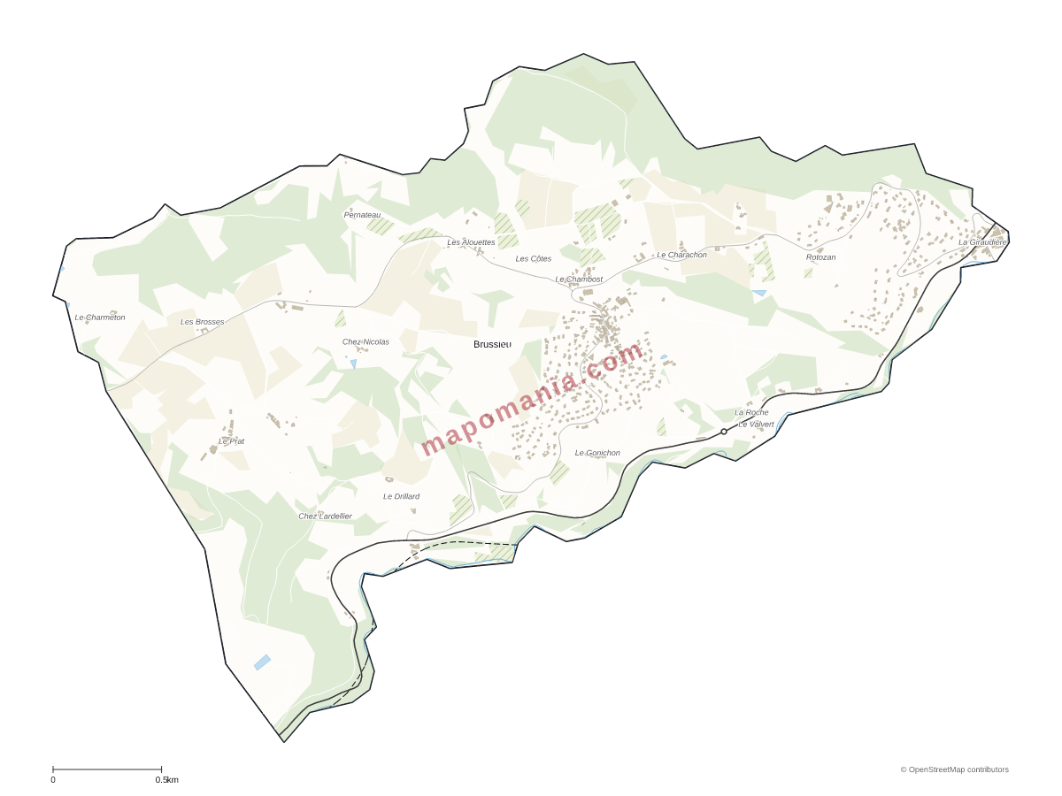 Carte de Brussieu à personnaliser