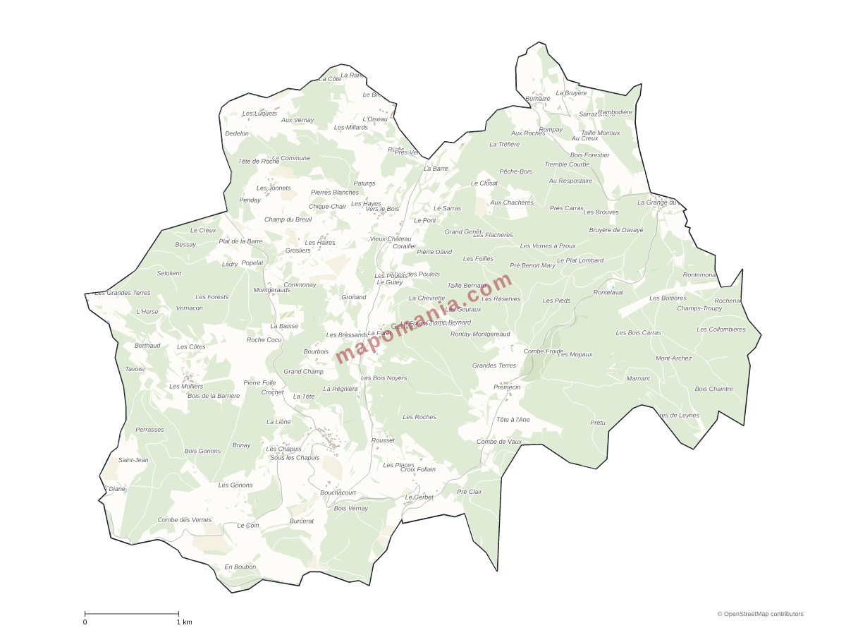 Carte de Cenves à personnaliser