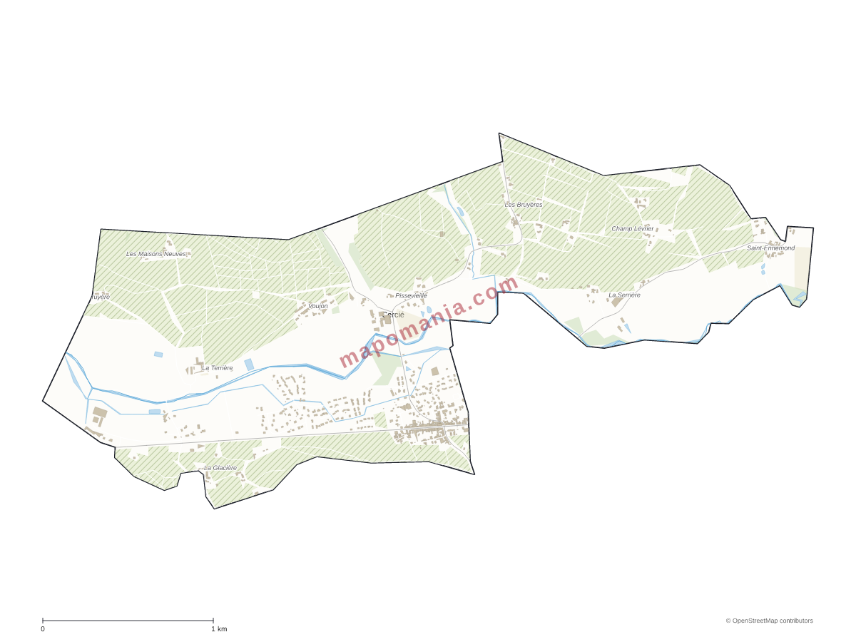 Carte de Cercié à personnaliser
