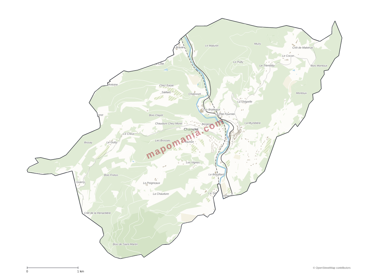Carte de Chamelet à personnaliser