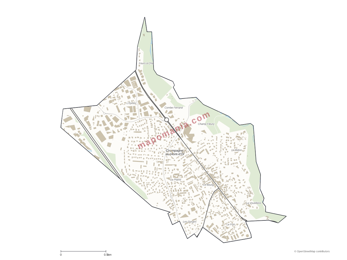 Carte de Champagne-au-Mont-d'Or à personnaliser
