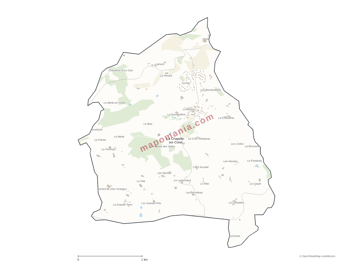 Carte de La Chapelle-sur-Coise à personnaliser