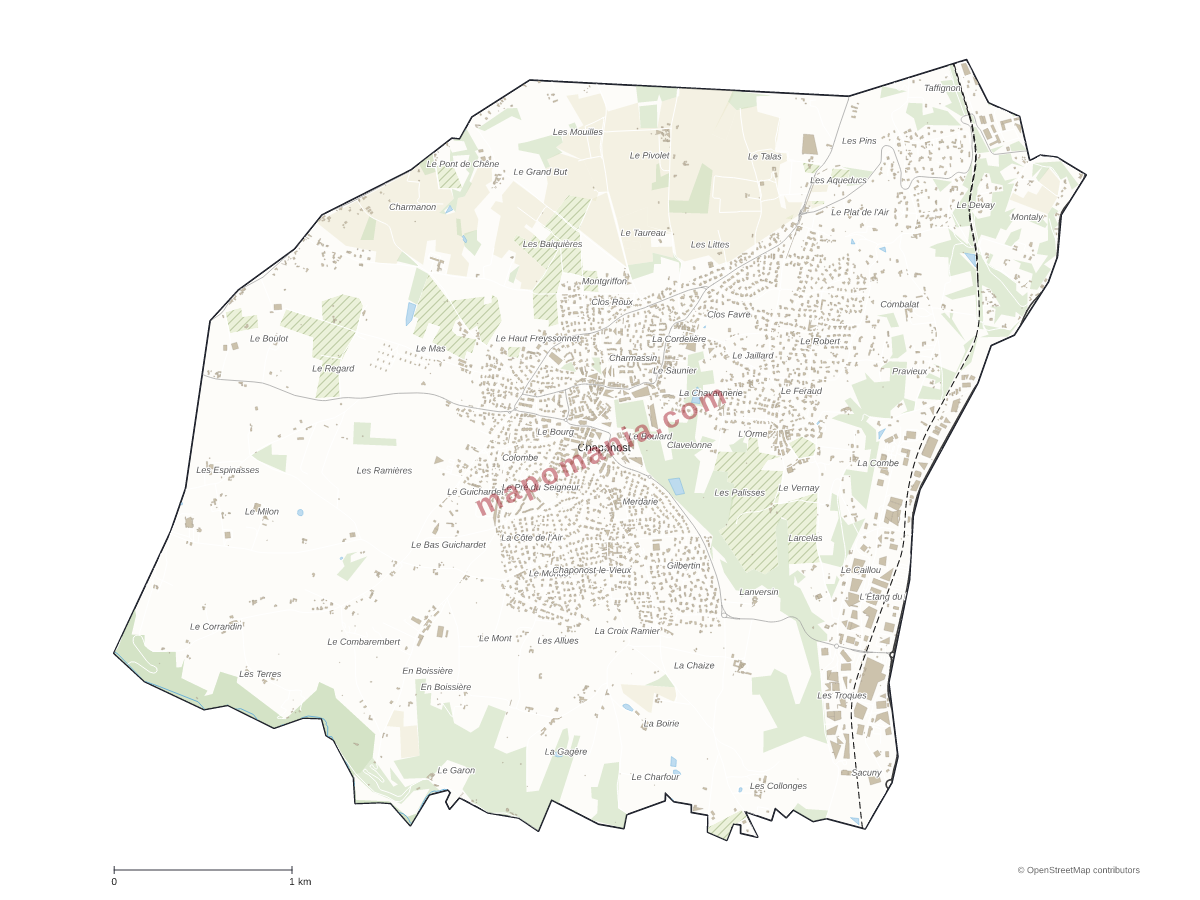 Carte de Chaponost à personnaliser
