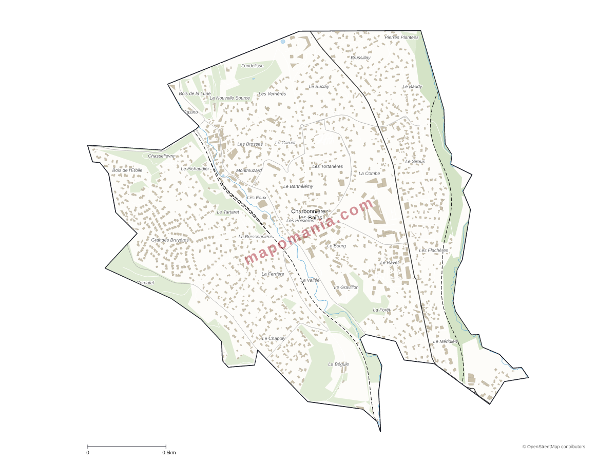 Carte de Charbonnières-les-Bains à personnaliser