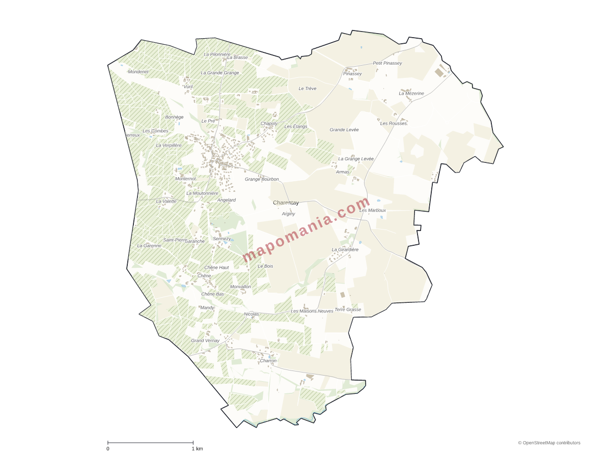 Carte de Charentay à personnaliser