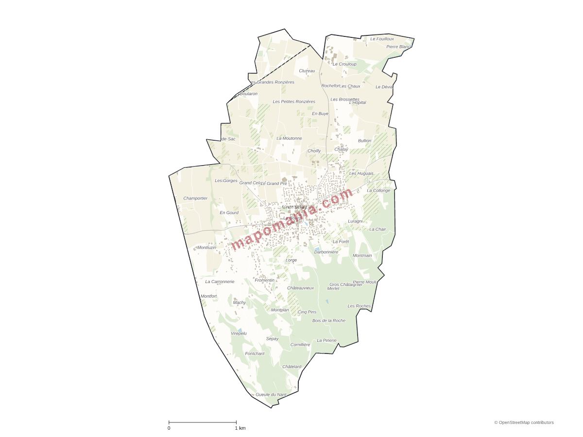 Carte de Chasselay à personnaliser