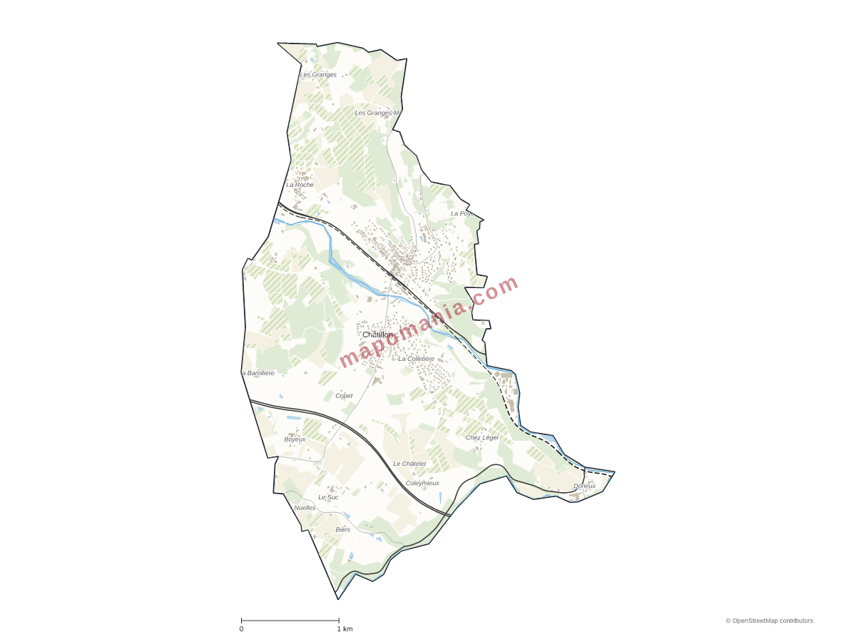 Carte de Châtillon à personnaliser