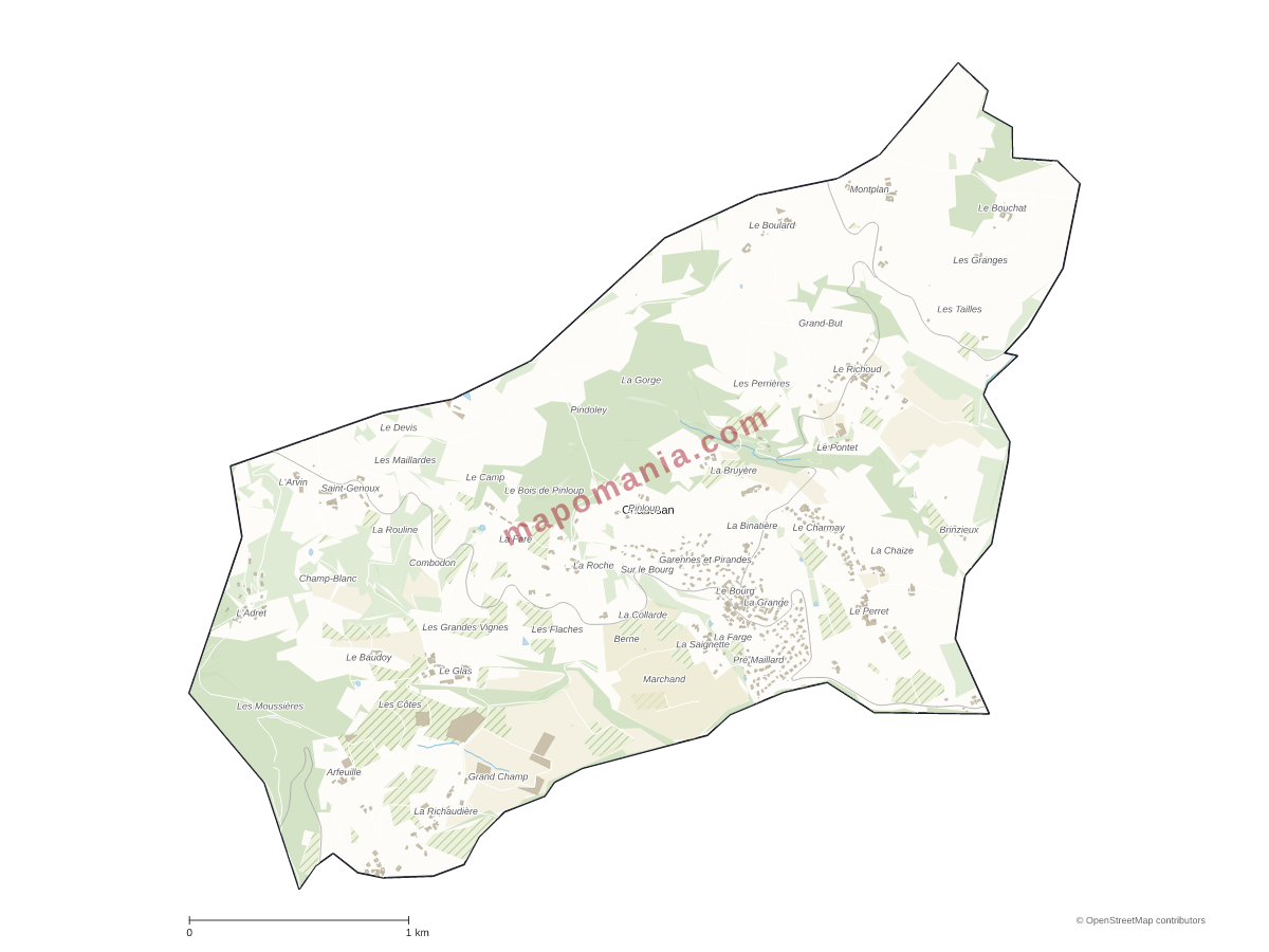 Carte de Chaussan à personnaliser