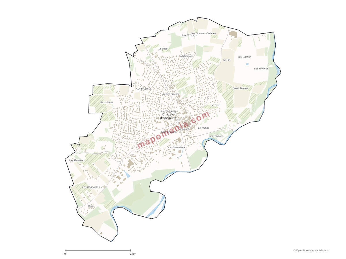 Carte de Chazay-d'Azergues à personnaliser