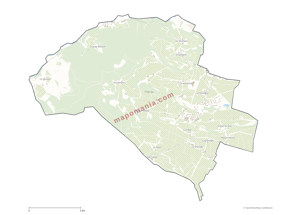 Carte de Chénas à personnaliser