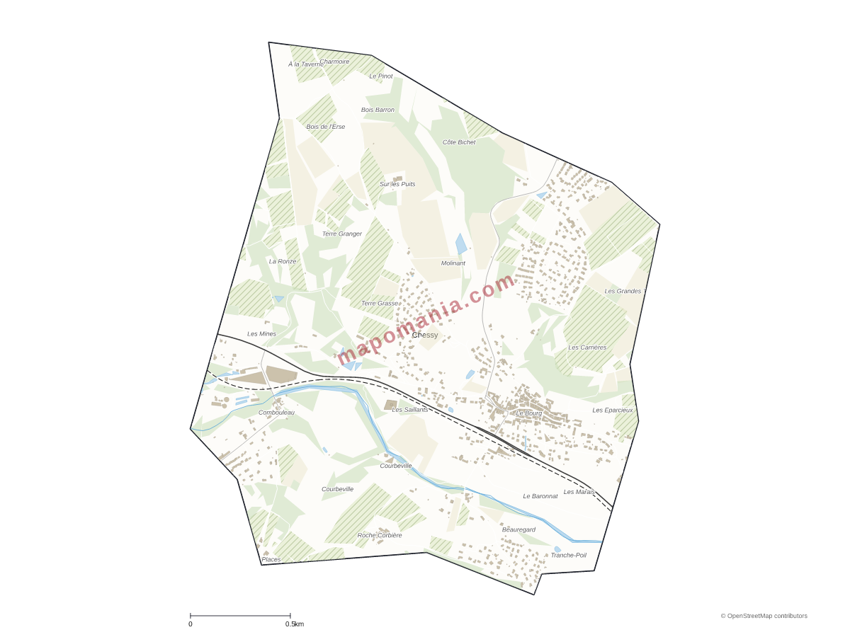 Carte de Chessy à personnaliser