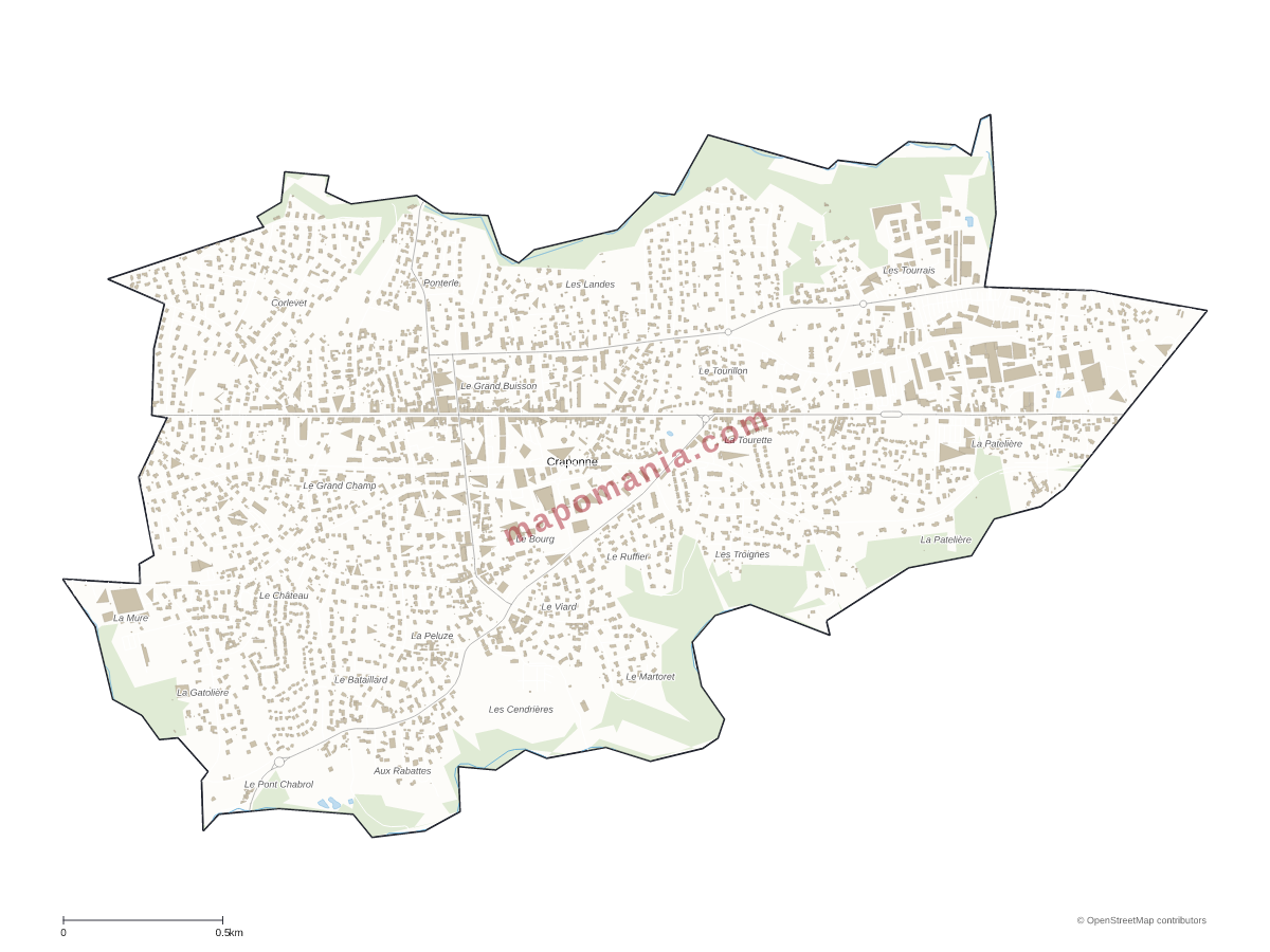 Carte de Craponne à personnaliser