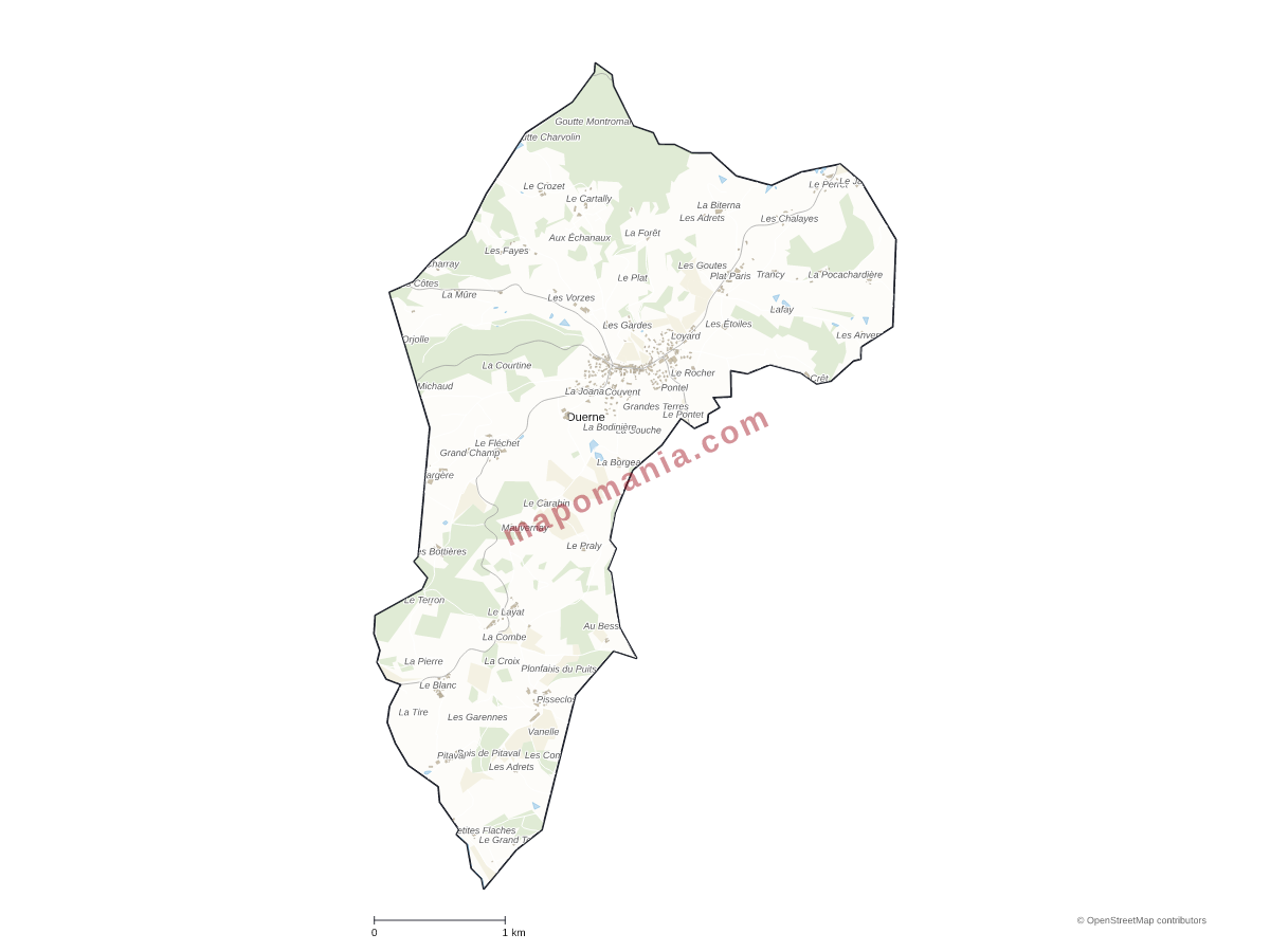 Carte de Duerne à personnaliser