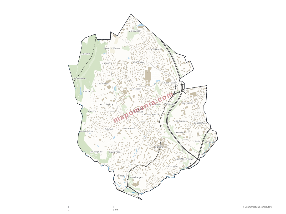 Carte de Écully à personnaliser