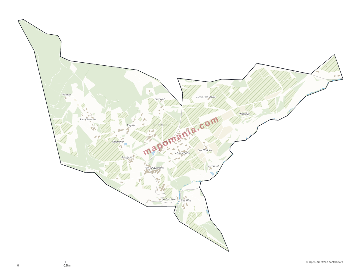 Carte de Émeringes à personnaliser