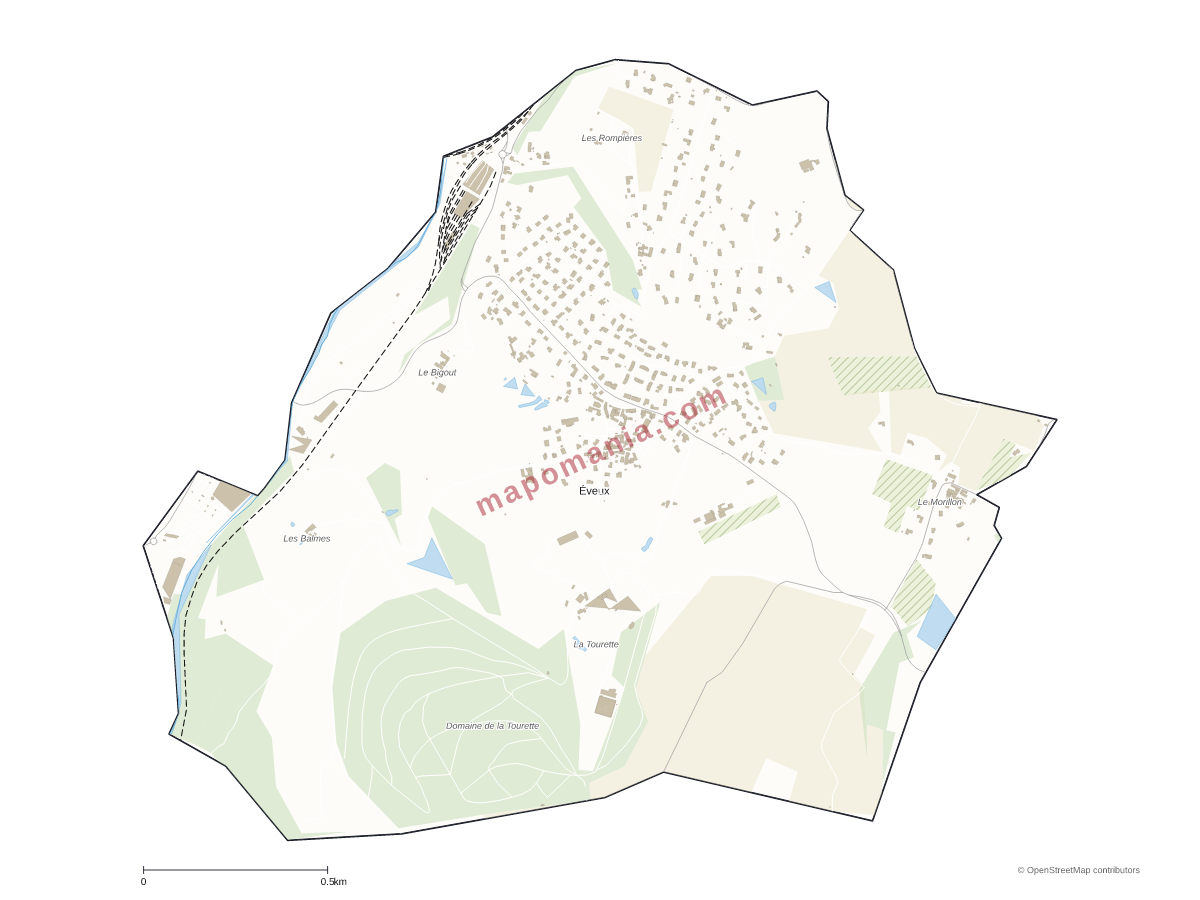 Carte de Éveux à personnaliser