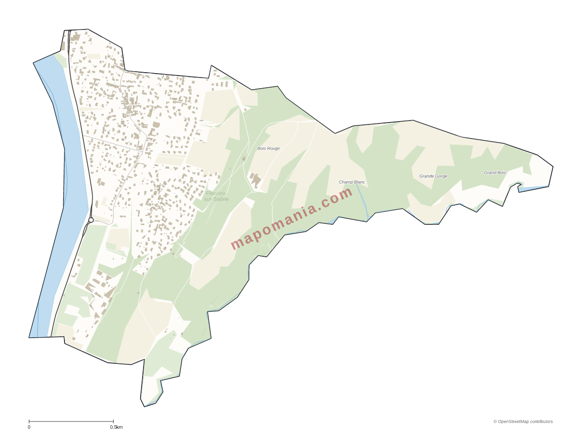 Carte de Fleurieu-sur-Saône à personnaliser