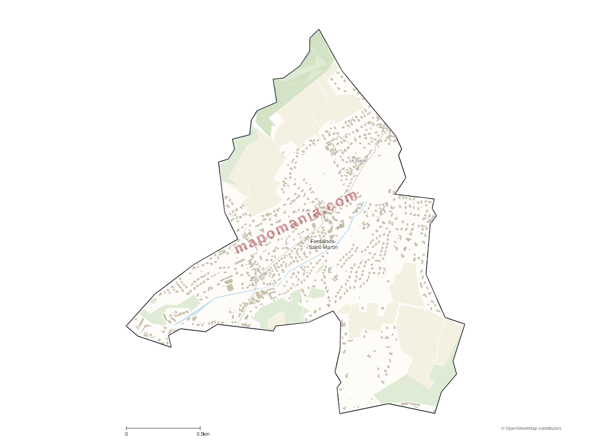 Carte de Fontaines-Saint-Martin à personnaliser
