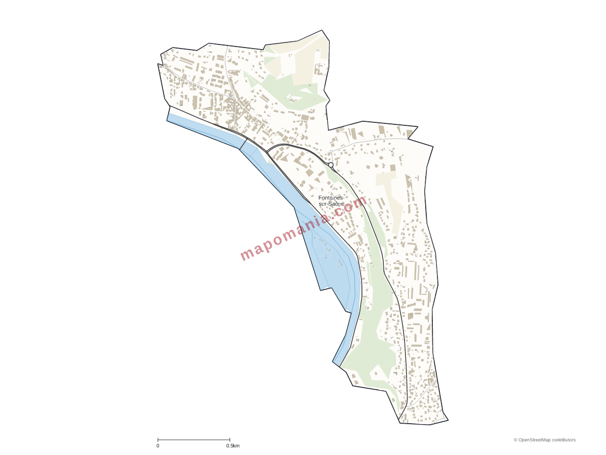 Carte de Fontaines-sur-Saône à personnaliser