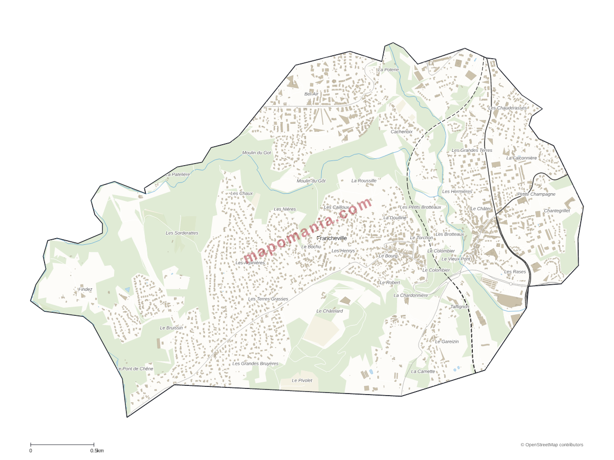 Carte de Francheville à personnaliser