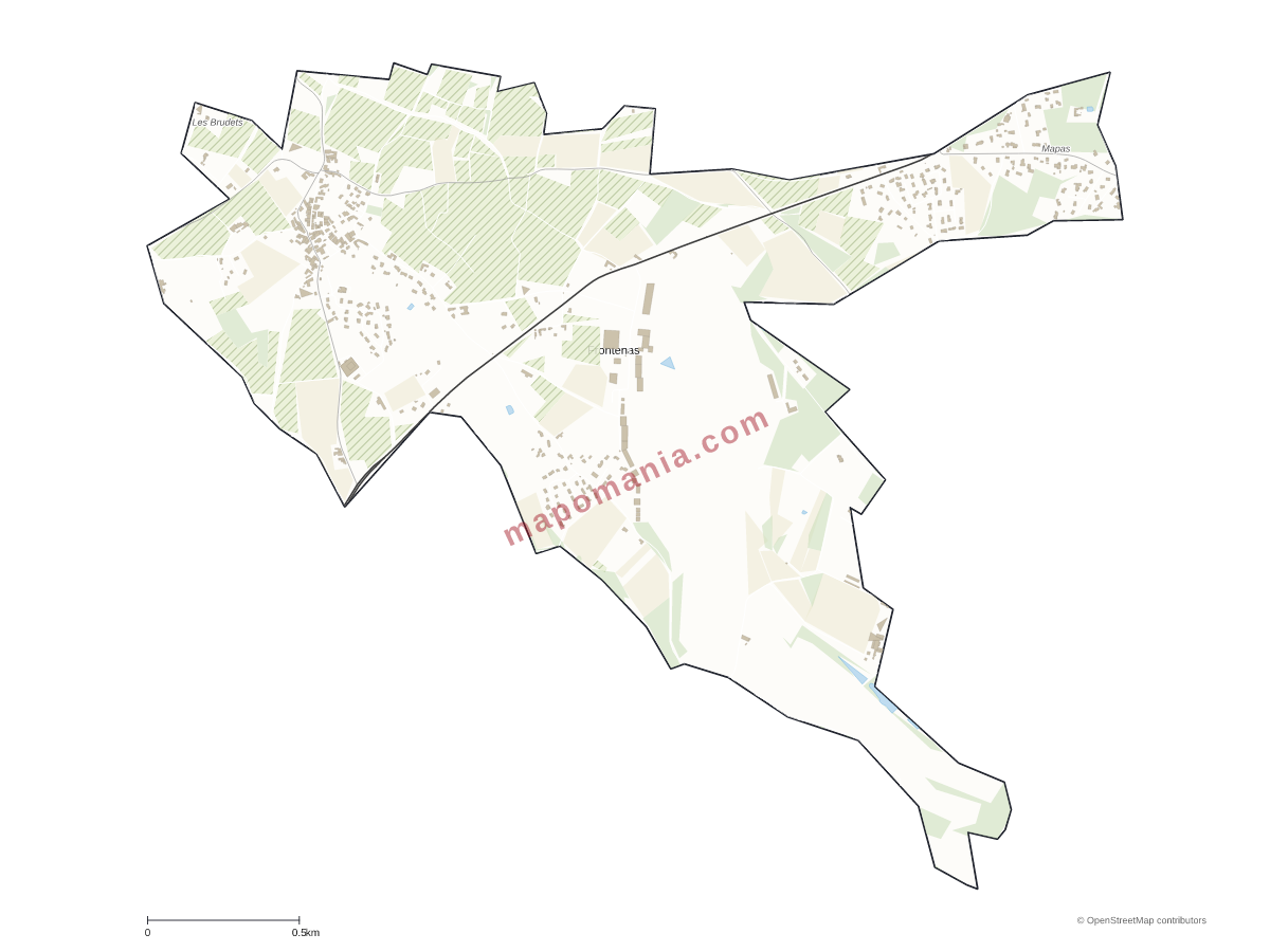 Carte de Frontenas à personnaliser
