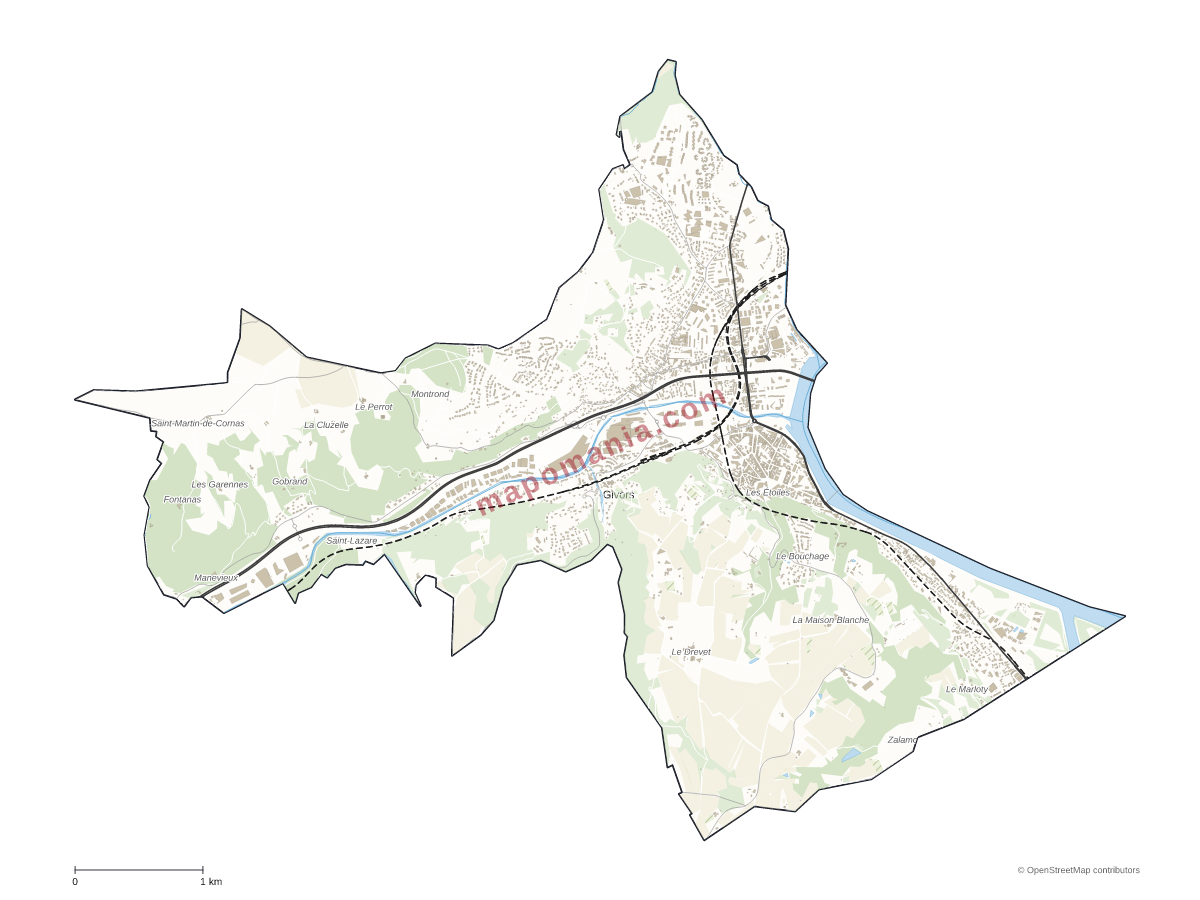 Carte de Givors à personnaliser