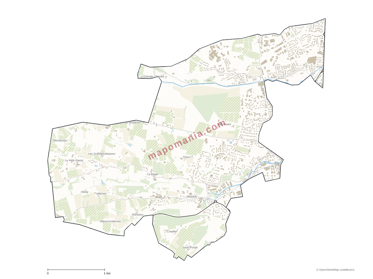 Carte de Gleizé à personnaliser