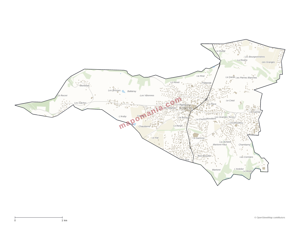 Carte de Grézieu-la-Varenne à personnaliser