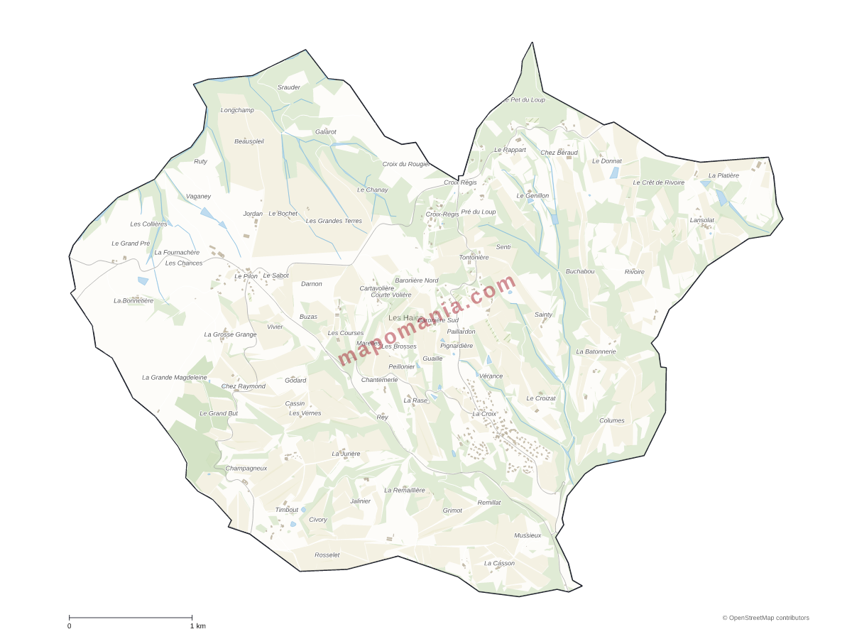 Carte de Les Haies à personnaliser