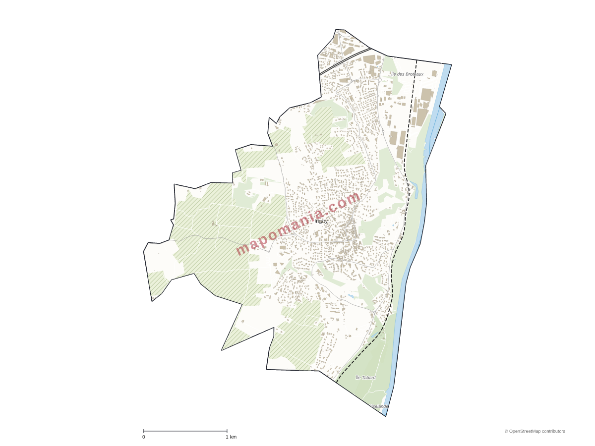 Carte de Irigny à personnaliser