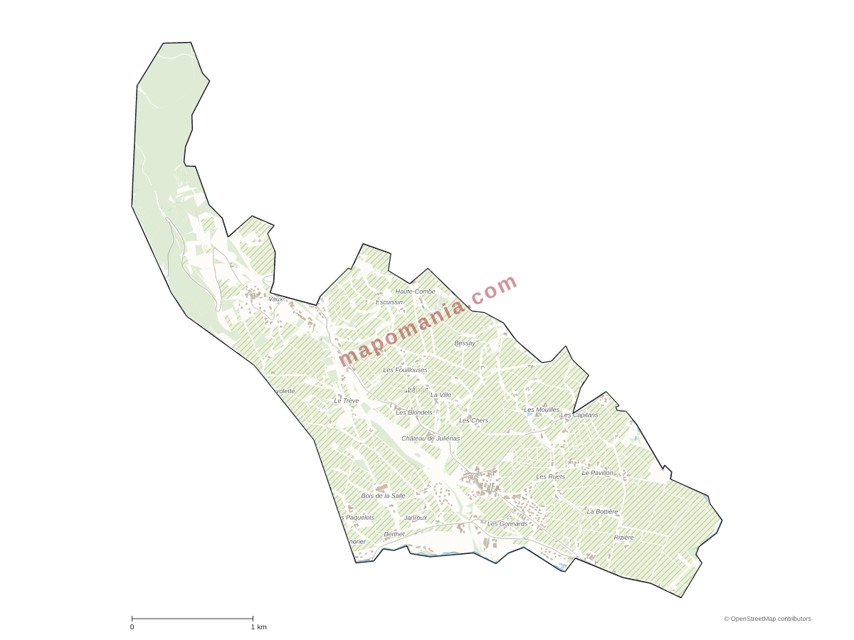 Carte de Juliénas à personnaliser
