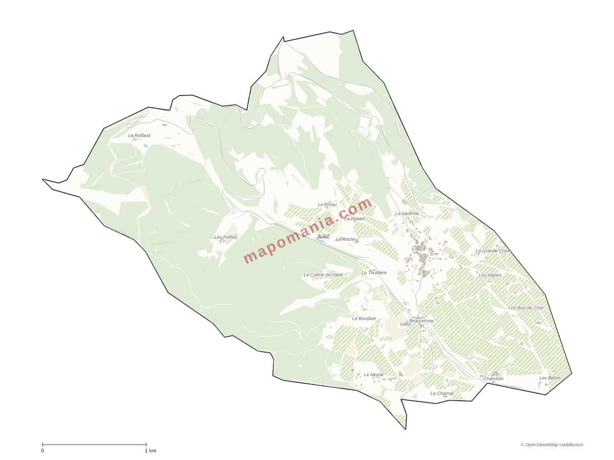 Carte de Jullié à personnaliser