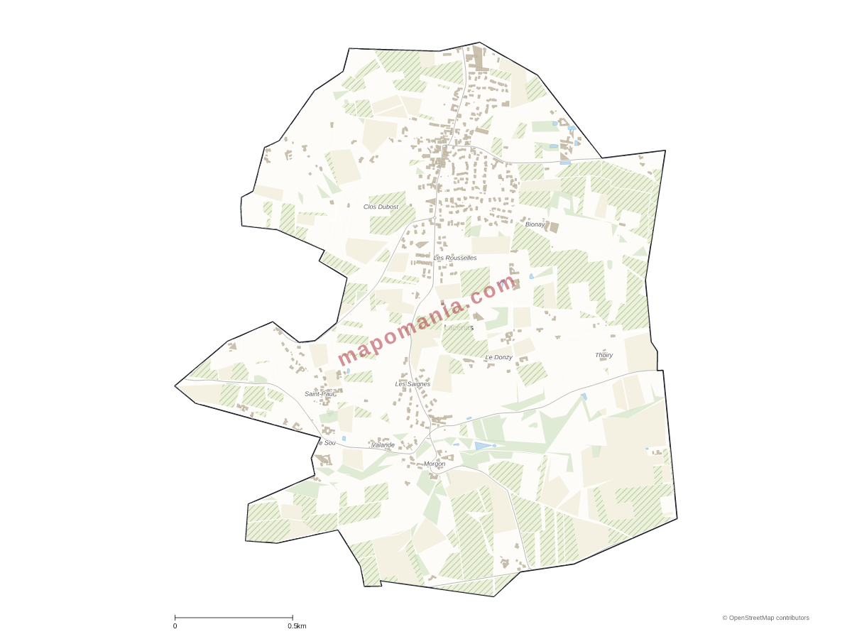 Carte de Lacenas à personnaliser
