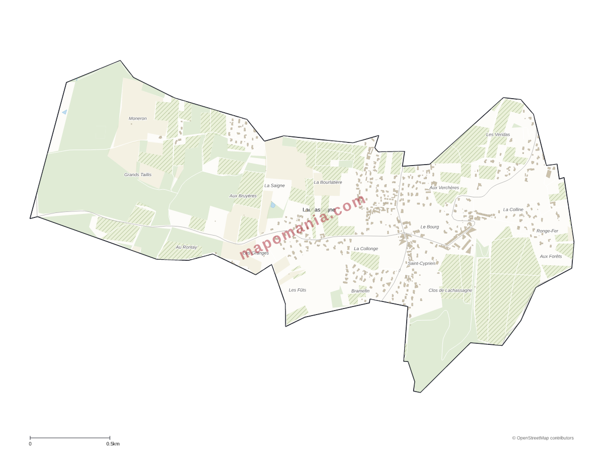 Carte de Lachassagne à personnaliser