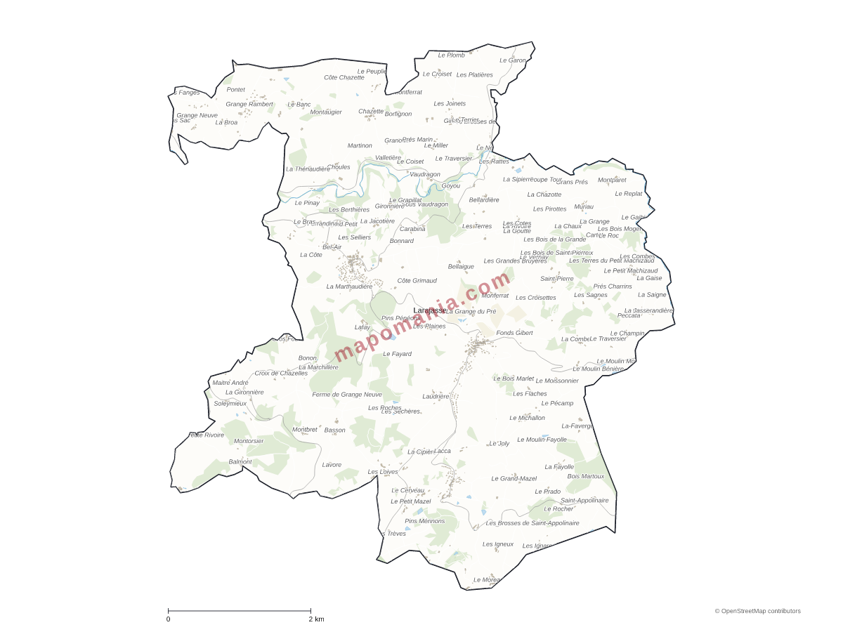 Carte de Larajasse à personnaliser