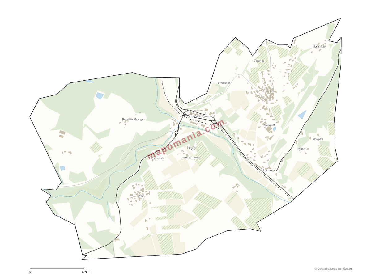 Carte de Légny à personnaliser