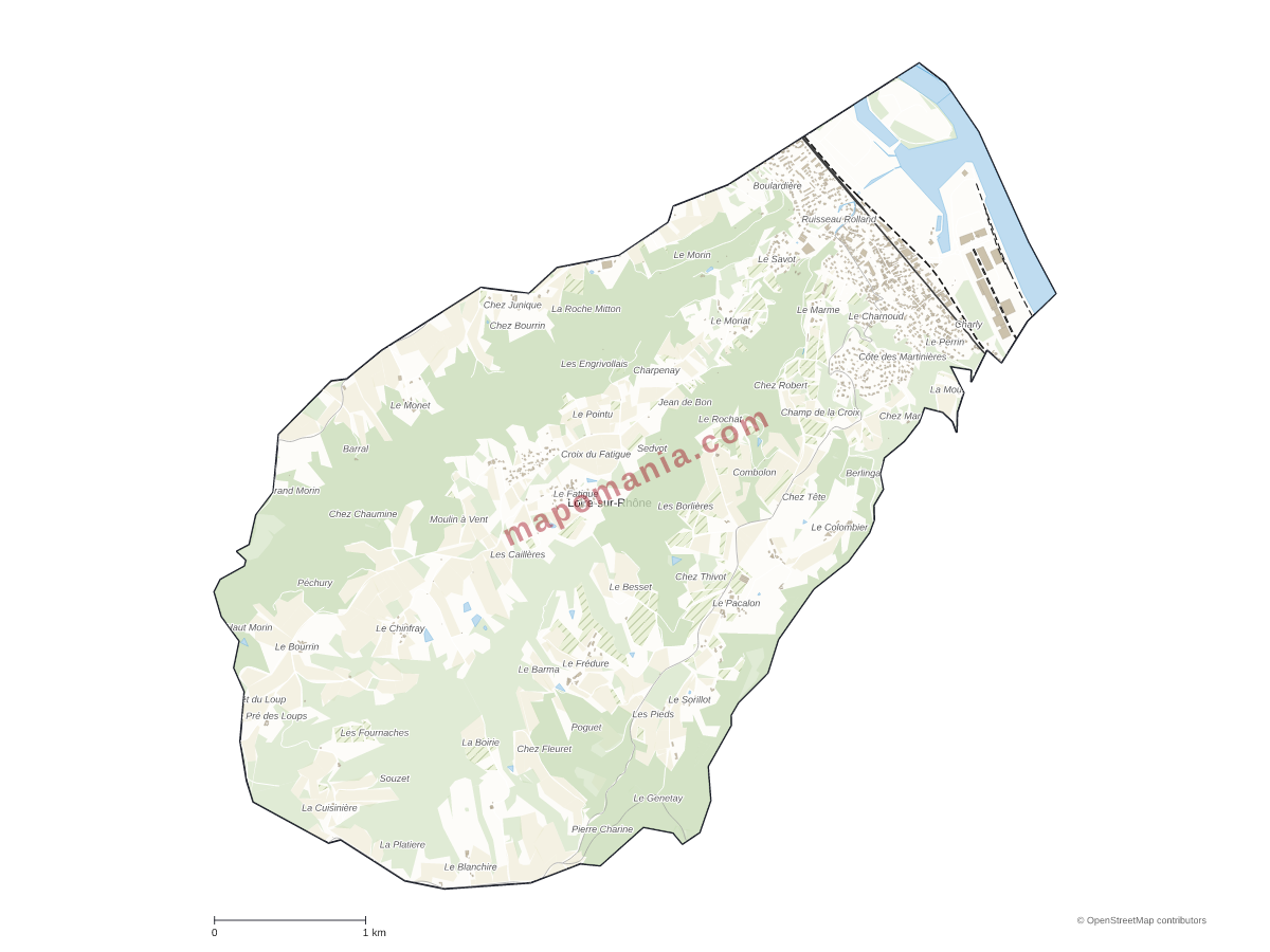 Carte de Loire-sur-Rhône à personnaliser