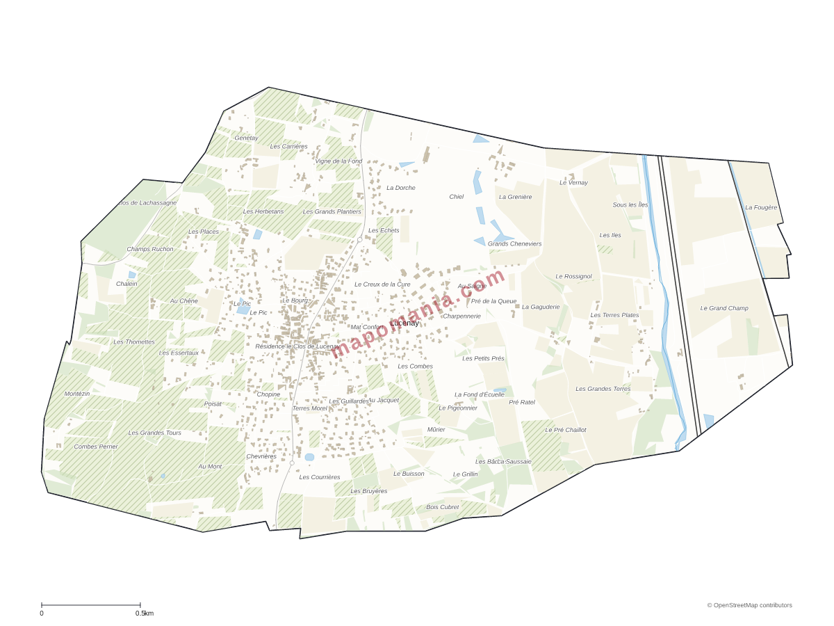Carte de Lucenay à personnaliser