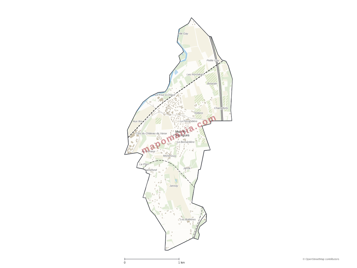 Carte de Marcilly-d'Azergues à personnaliser