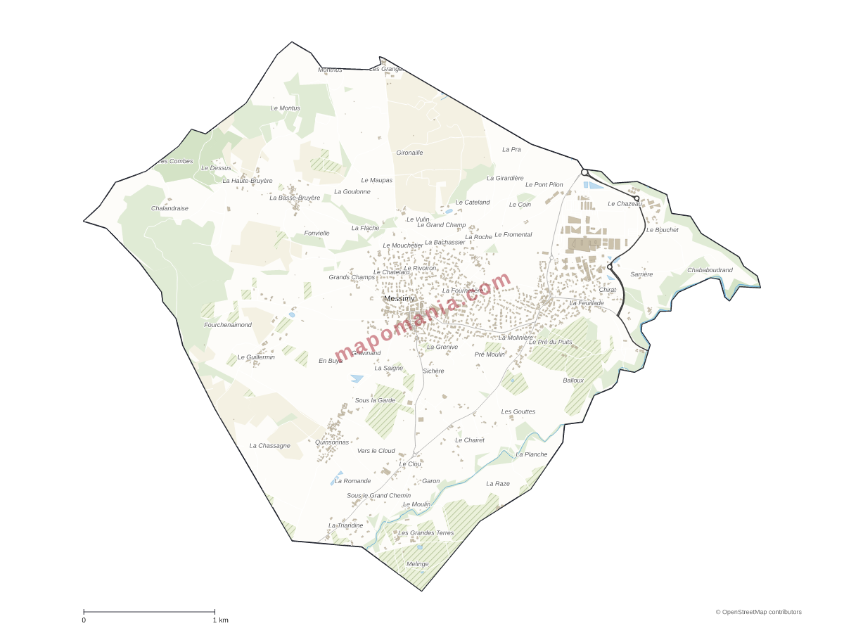 Carte de Messimy à personnaliser
