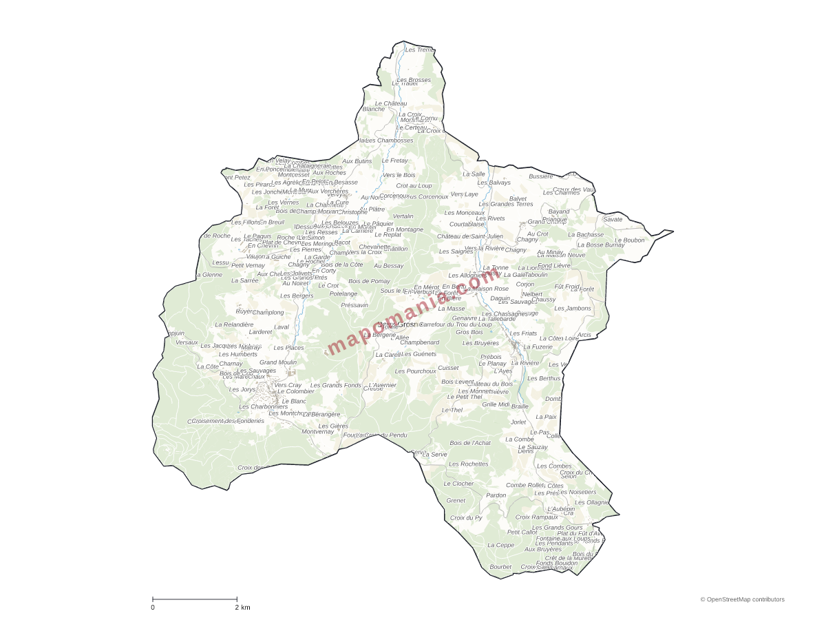 Carte de Deux-Grosnes à personnaliser